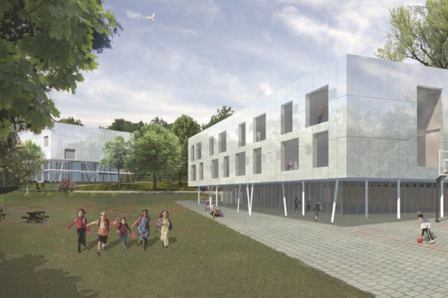 Modélisation 3D, Stabilité - Ecole d'infirmière et hall de sport, Poelbos Bruxelles